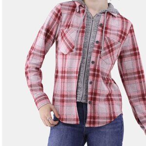 No Boundaries Plaid Button Down Shirt, Women's Size XL(16-18)